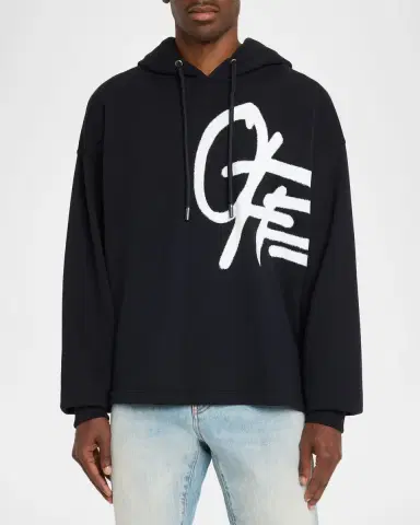 Off-White Men's Graffiti Logo Oversized Cotton Hoodie | Thumbnail 4