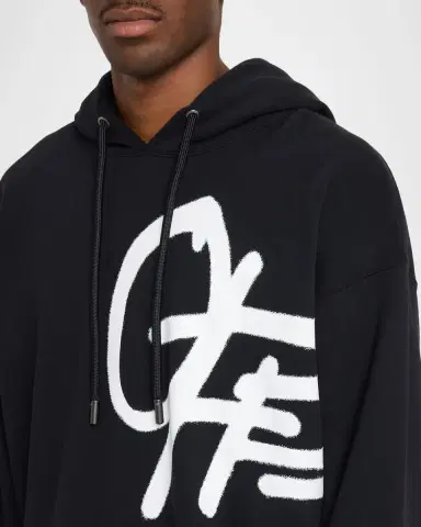 Off-White Men's Graffiti Logo Oversized Cotton Hoodie | Thumbnail 5