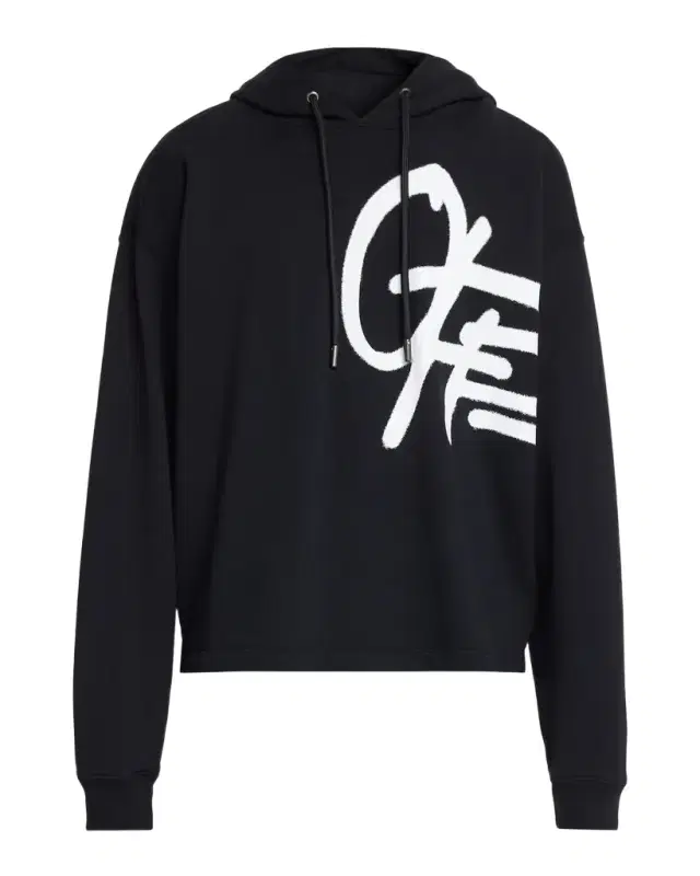 Men 's Graffiti Logo Oversized Cotton Hoodie