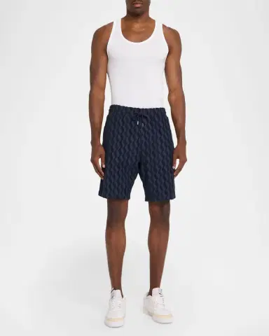 Frescobol Carioca Men's Augusto Listra Jacquard Drawstring Shorts | Thumbnail 2