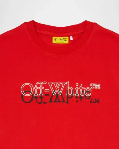 Off-White Boy's Big Bookish Double Logo T-Shirt, Size | Thumbnail 3 Off-White Boy's Big Bookish Double Logo T-Shirt, Size | Thumbnail 3