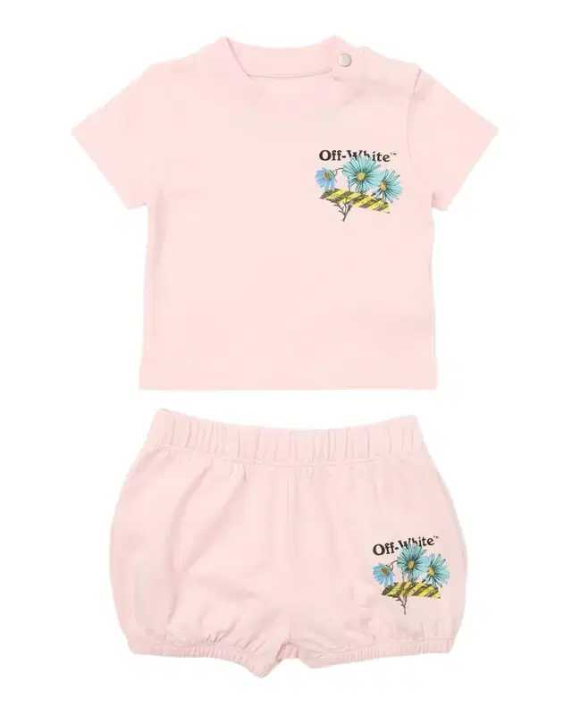 Girl 's Daisy Tape Jersey Top & Shorts Set, Size 3M-36M