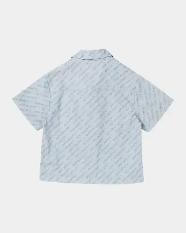 Off-White Boy 's Logo AOP Bowling Shirt, Size 4-12 | Thumbnail 2 Off-White Boy 's Logo AOP Bowling Shirt, Size 4-12 | Thumbnail 2