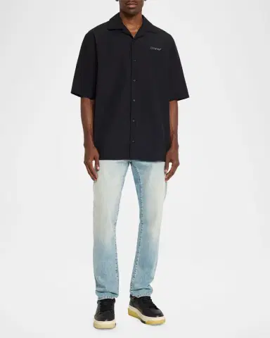 Off-White Men's Logo and Arrows Cotton Short-Sleeve Shirt | Thumbnail 2 Off-White Men's Logo and Arrows Cotton Short-Sleeve Shirt | Thumbnail 2