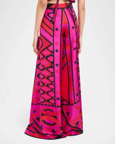 Pucci Vivara Silk Twill Wide-Leg Pants | Thumbnail 2 Pucci Vivara Silk Twill Wide-Leg Pants | Thumbnail 2