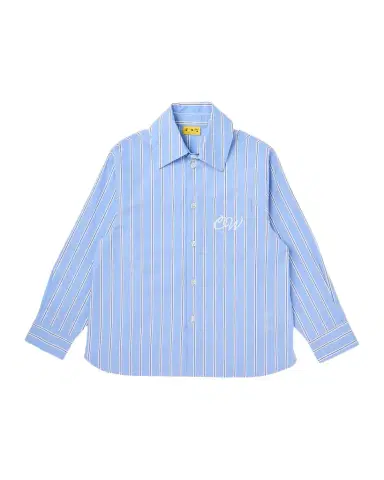 Off-White Boy's OW Embroidered Stripe Button-Down Shirt, Size 4-12 | Thumbnail 1 Off-White Boy's OW Embroidered Stripe Button-Down Shirt, Size 4-12 | Thumbnail 1