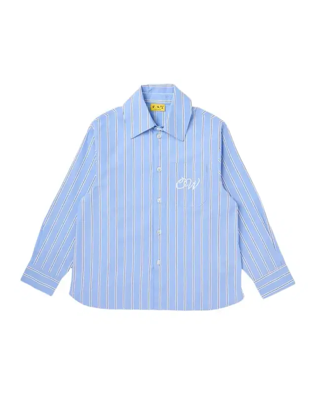 Boy 's OW Embroidered Stripe Button-Down Shirt, Size 4-12