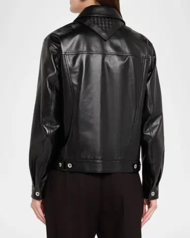 Bottega Veneta Intrecciato Bandana Leather Jacket | Thumbnail 3 Bottega Veneta Intrecciato Bandana Leather Jacket | Thumbnail 3