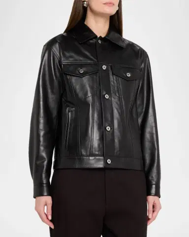 Bottega Veneta Intrecciato Bandana Leather Jacket | Thumbnail 4 Bottega Veneta Intrecciato Bandana Leather Jacket | Thumbnail 4