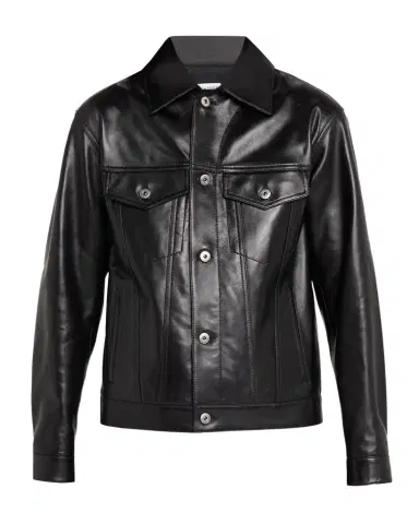 Bottega Veneta Intrecciato Bandana Leather Jacket | Thumbnail 1 Bottega Veneta Intrecciato Bandana Leather Jacket | Thumbnail 1