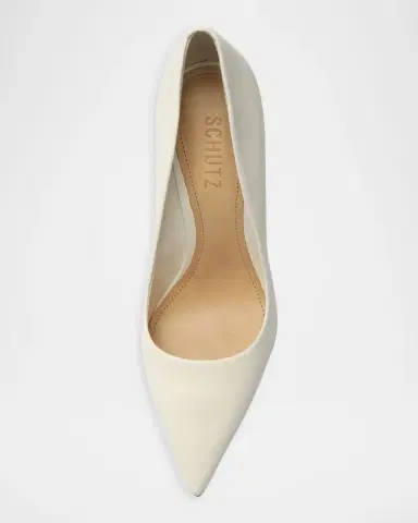 Schutz 100mm Lou Leather Pointed-Toe Pumps | Thumbnail 4