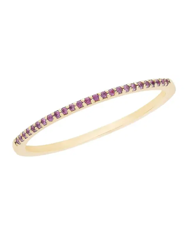 Thin Pink Sapphire Stack Ring, Size 6