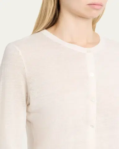 Theory Cropped Linen-Blend Cardigan | Thumbnail 5 Theory Cropped Linen-Blend Cardigan | Thumbnail 5