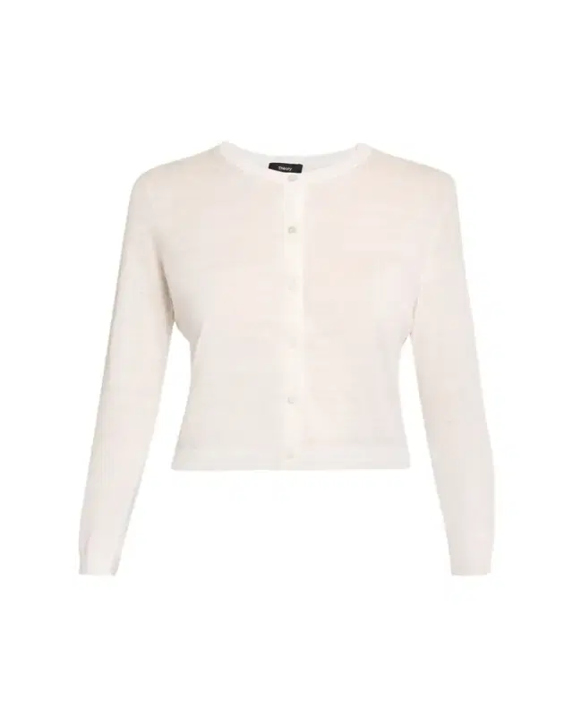 Theory Cropped Linen-Blend Cardigan