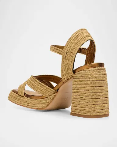 Castañer Valle Metallic Raffia Platform Sandals | Thumbnail 4 Castañer Valle Metallic Raffia Platform Sandals | Thumbnail 4