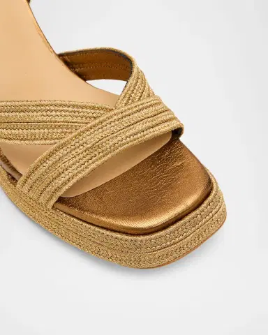 Castañer Valle Metallic Raffia Platform Sandals | Thumbnail 5 Castañer Valle Metallic Raffia Platform Sandals | Thumbnail 5
