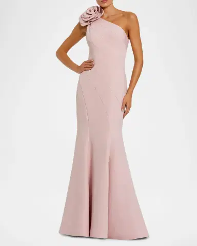 Mac Duggal One-Shoulder Floral Mermaid Gown | Thumbnail 2 Mac Duggal One-Shoulder Floral Mermaid Gown | Thumbnail 2