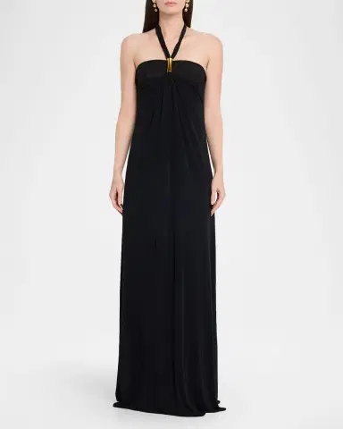 Ramy Brook Meredith Gathered Halter Gown | Thumbnail 2