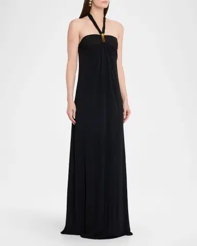 Ramy Brook Meredith Gathered Halter Gown | Thumbnail 4