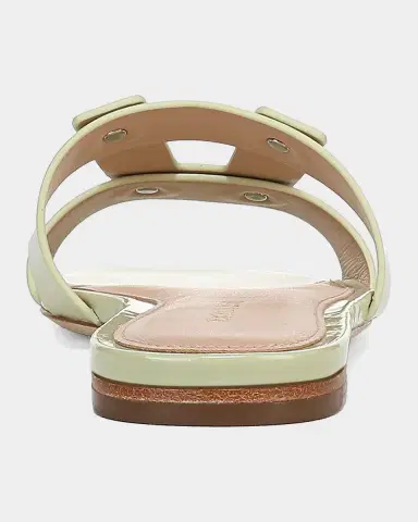 Veronica Beard Via Patent Leather Flat Slide Sandals | Thumbnail 2