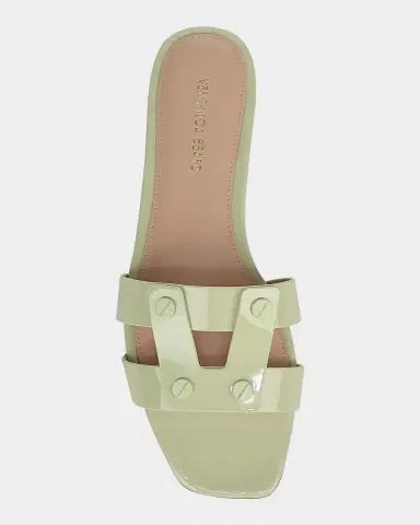 Veronica Beard Via Patent Leather Flat Slide Sandals | Thumbnail 3