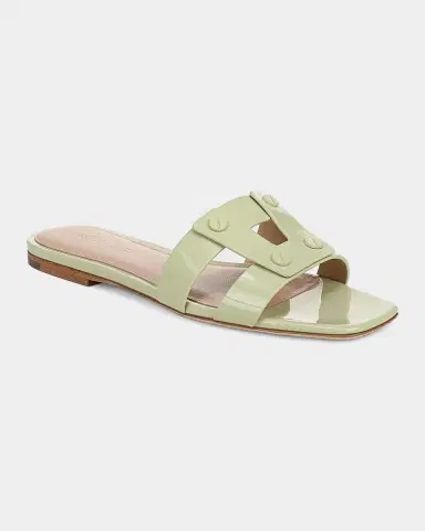 Veronica Beard Via Patent Leather Flat Slide Sandals | Thumbnail 4