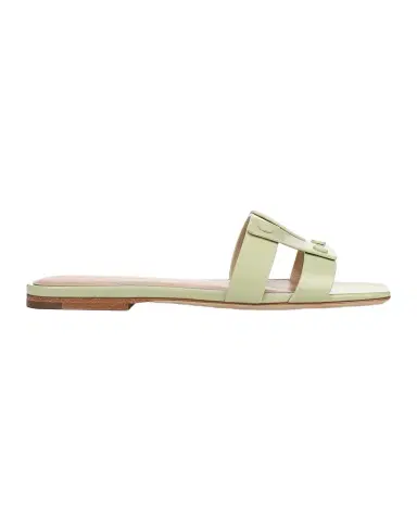 Veronica Beard Via Patent Leather Flat Slide Sandals | Thumbnail 1