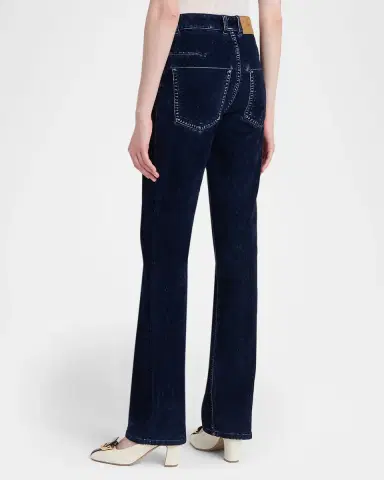 Ferragamo Flocked Velvet Straight-Leg Jeans | Thumbnail 3 Ferragamo Flocked Velvet Straight-Leg Jeans | Thumbnail 3