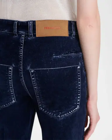 Ferragamo Flocked Velvet Straight-Leg Jeans | Thumbnail 5 Ferragamo Flocked Velvet Straight-Leg Jeans | Thumbnail 5