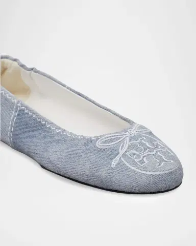 Tory Burch Reva Travel Denim Ballerina Flats | Thumbnail 3 Tory Burch Reva Travel Denim Ballerina Flats | Thumbnail 3