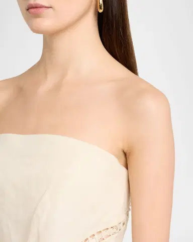 Simkhai Lahni Strapless Linen Lace Top | Thumbnail 5