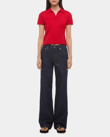 Helmut Lang Short-Sleeve Shrunken Polo Shirt | Thumbnail 2