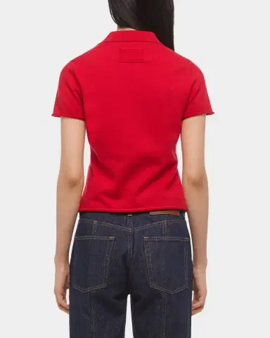 Helmut Lang Short-Sleeve Shrunken Polo Shirt | Thumbnail 3