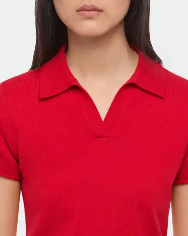 Helmut Lang Short-Sleeve Shrunken Polo Shirt | Thumbnail 5