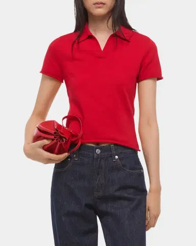 Helmut Lang Short-Sleeve Shrunken Polo Shirt | Thumbnail 7