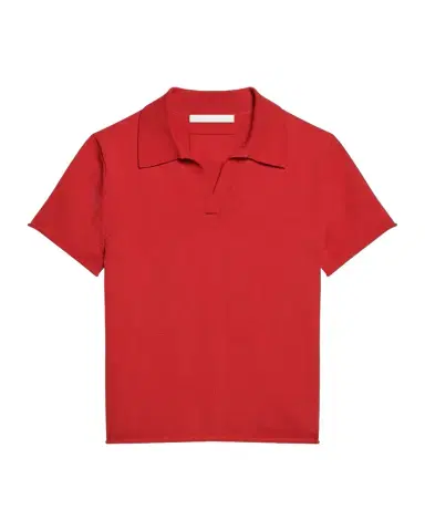 Helmut Lang Short-Sleeve Shrunken Polo Shirt | Thumbnail 1