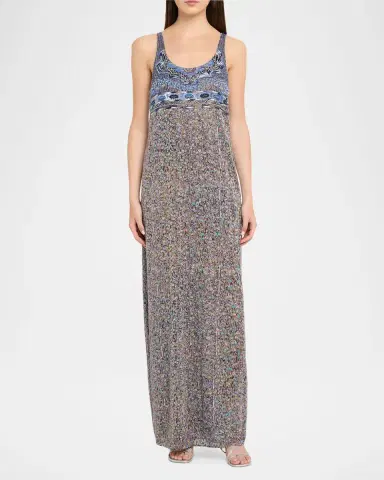 Giorgio Armani Embroidered Silk Sleeveless Maxi Dress | Thumbnail 2 Giorgio Armani Embroidered Silk Sleeveless Maxi Dress | Thumbnail 2