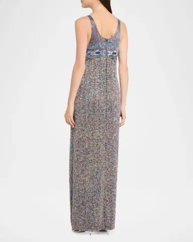 Giorgio Armani Embroidered Silk Sleeveless Maxi Dress | Thumbnail 3 Giorgio Armani Embroidered Silk Sleeveless Maxi Dress | Thumbnail 3