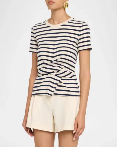 TANYA TAYLOR Kelsey Striped Twist-Detail Top | Thumbnail 4 TANYA TAYLOR Kelsey Striped Twist-Detail Top | Thumbnail 4