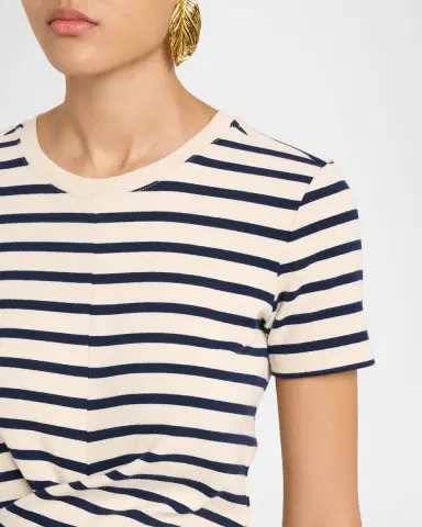 TANYA TAYLOR Kelsey Striped Twist-Detail Top | Thumbnail 5 TANYA TAYLOR Kelsey Striped Twist-Detail Top | Thumbnail 5