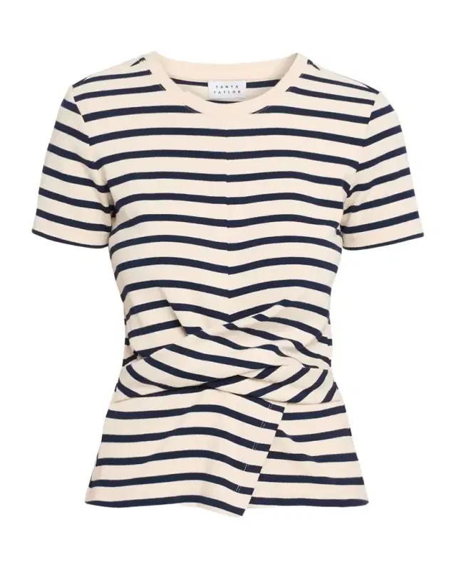 Kelsey Striped Twist-Detail Top