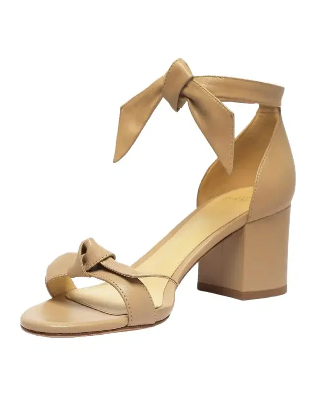 60mm Clarita Leather Block-Heel Sandals