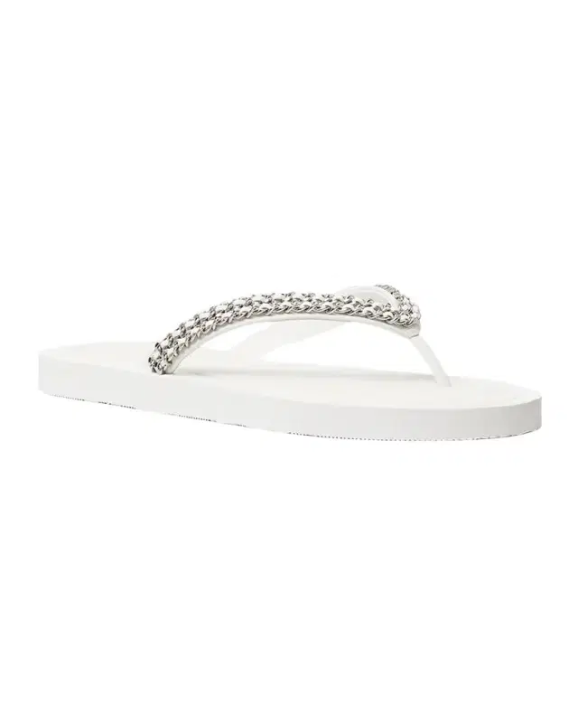 Tory Burch Kira Chain Leather Thong Sandals