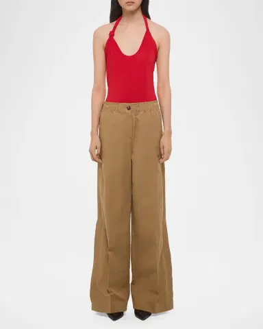 Helmut Lang Trench Wide-Leg Pull-On Trousers | Thumbnail 2