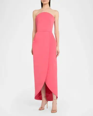 Oscar de la Renta Strapless Faille Tulip Gown | Thumbnail 4 Oscar de la Renta Strapless Faille Tulip Gown | Thumbnail 4
