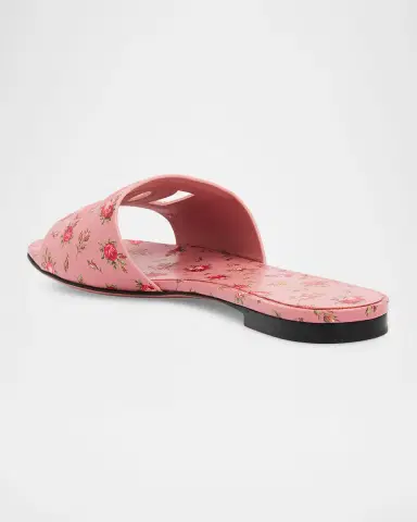 Dolce & Gabbana DG Interlock Floral-Printed Leather Slide Sandals | Thumbnail 4 Dolce & Gabbana DG Interlock Floral-Printed Leather Slide Sandals | Thumbnail 4