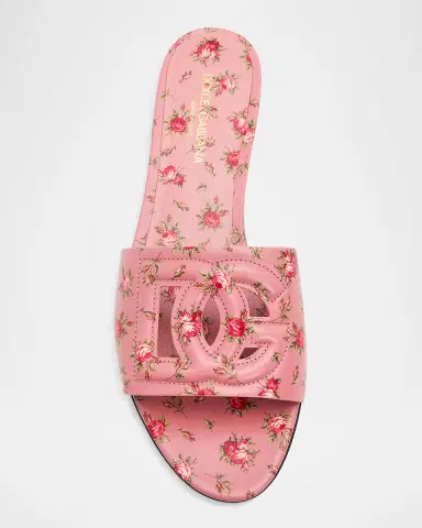 Dolce & Gabbana DG Interlock Floral-Printed Leather Slide Sandals | Thumbnail 6 Dolce & Gabbana DG Interlock Floral-Printed Leather Slide Sandals | Thumbnail 6