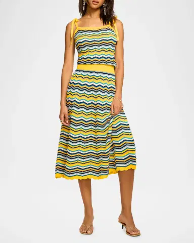 Ramy Brook Cali Chevron Knit Midi Dress | Thumbnail 2