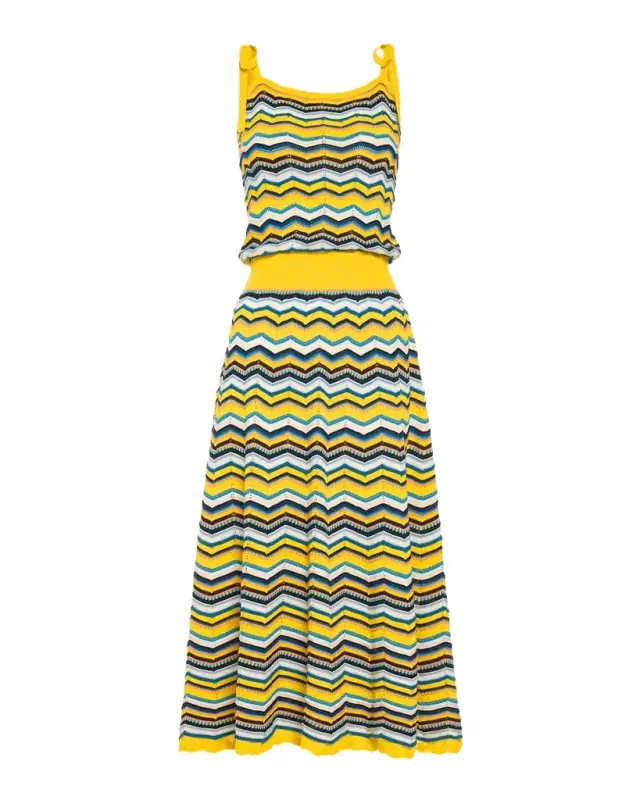 Ramy Brook Cali Chevron Knit Midi Dress