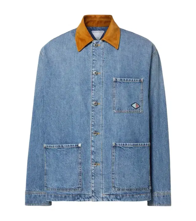 Bottega Veneta Suede-trimmed padded denim jacket